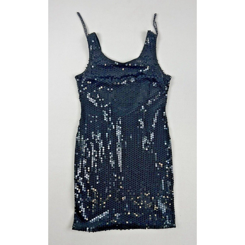 Vintage Sequins Party Dress by Glenrob‎ Black Read Measurements
